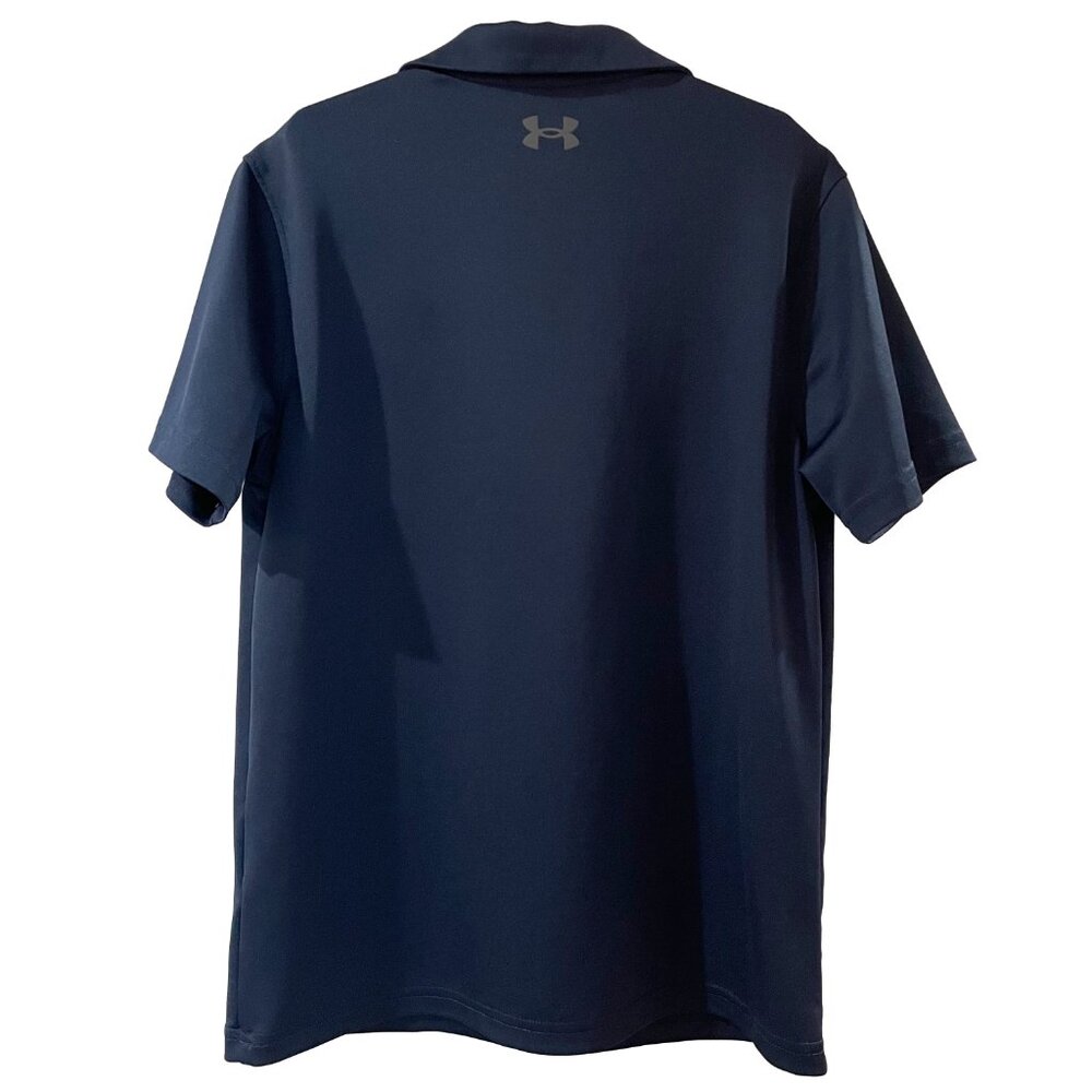 Under Armour Navy Blue Heatgear Performance Polo Boys Size Medium - Picture 3 of 3